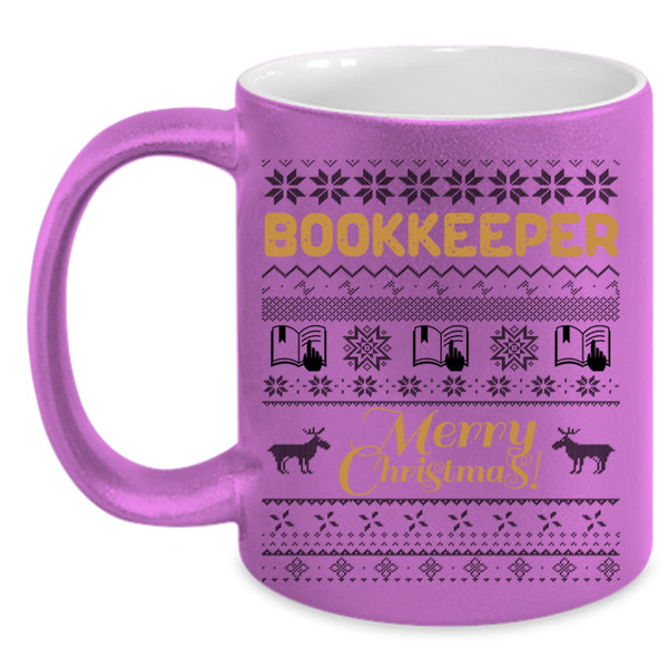 Merry Christmas Coffee Mug, Bookkeeper Accent Mug