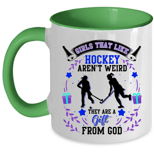 They Are A Gift From God Coffee Mug, Hockey Aren't Weird Accent Mug