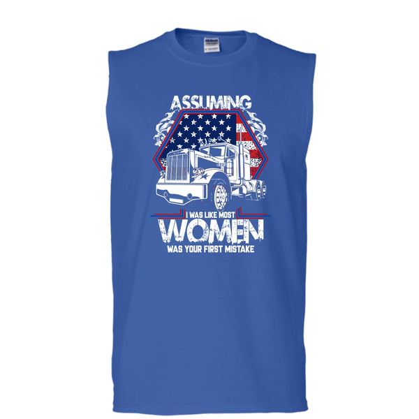 Assuming I Was Like Most Women T Shirt, Was Your First Mistake Tank Top (Men's Cotton Sleeveless)