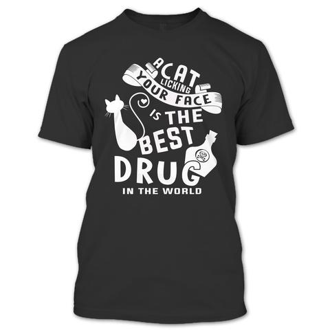 A black t-shirt with the shopify logo